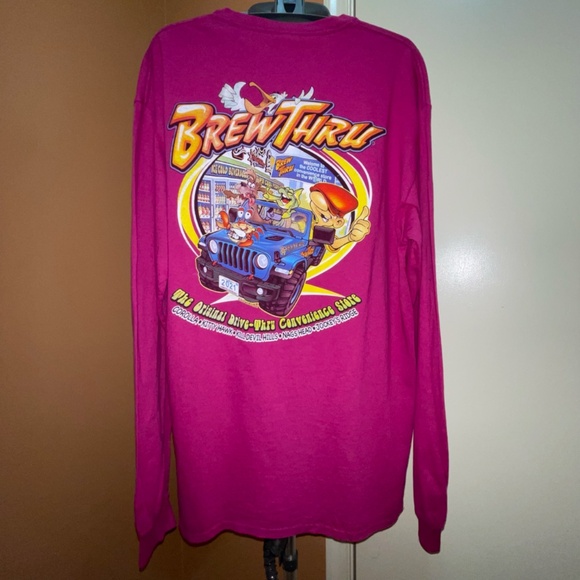 NWOT Brew Thru Long Sleeve Magenta T-shirt - Picture 1 of 5